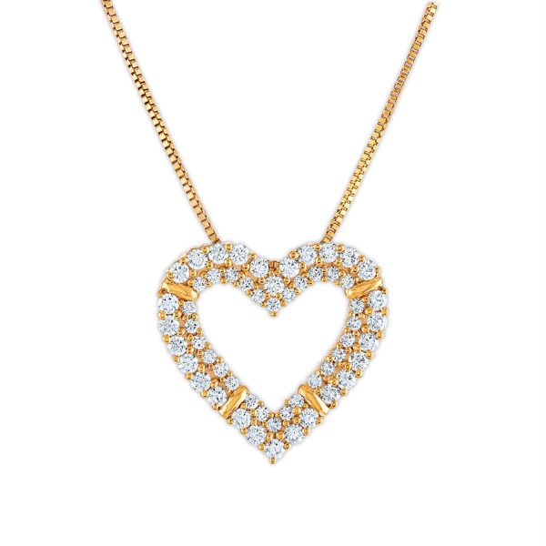 EcoLove 1 CTW Lab Grown Diamond Heart 18-inch Pendant in 10KT Yellow Gold Cheap