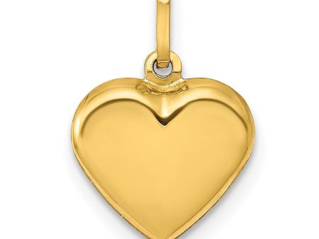 14KT Yellow Gold 15X10MM Three Dimensional Heart Pendant-Chain Not Included Online Sale