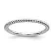 Sterling Silver Stackable Expressions Rhodium Twisted Ring Online Hot Sale