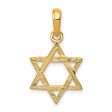 14KT Gold Star of David Pendant. Chain Not Included Cheap