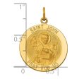 14KT Yellow Gold 27X19MM Medal Saint John Pendant. Chain Not Included Hot on Sale