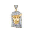 10KT Yellow Gold 3 CTW Diamond 50X22MM Jesus Christ Pendant. Chain Not Included Hot on Sale