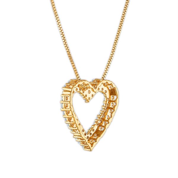 EcoLove 1 CTW Lab Grown Diamond Heart 18-inch Pendant in 10KT Yellow Gold Cheap