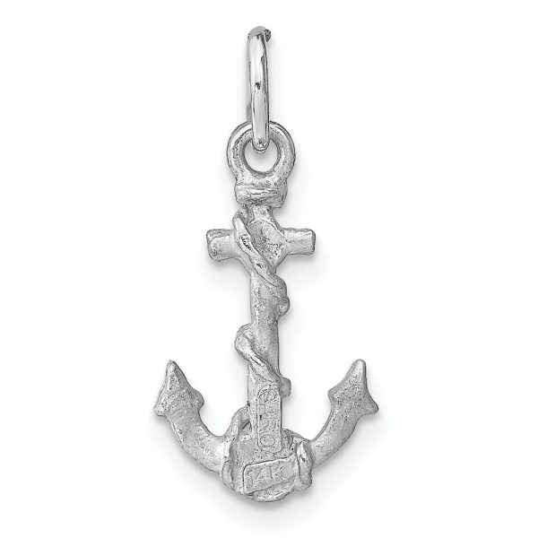 14KT White Gold 22X10MM 10MM Three Dimensional Anchor Pendant-Chain Not Included Supply