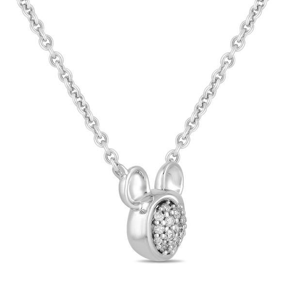 Disney Jewels Diamond Accent Mickey Mouse Pendant in Sterling Silver For Cheap