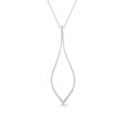 3 4 CTW Diamond 18-inch Large Teardrop Pendant in 10KT White Gold Fashion