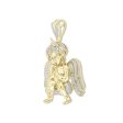 10KT Yellow Gold 3 8 CTW Diamond 44X27MM Praying Angel Cherub Charm. Chain not Included Hot on Sale