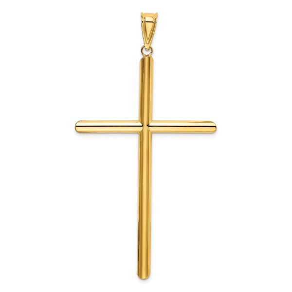 14KT Yellow Gold 73X42MM Cross Pendant-Chain Not Included Supply