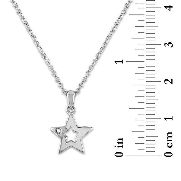 Diamond Accent Star Earrings Pendant Bracelet Set in Sterling Silver. Chain not Included Online Sale