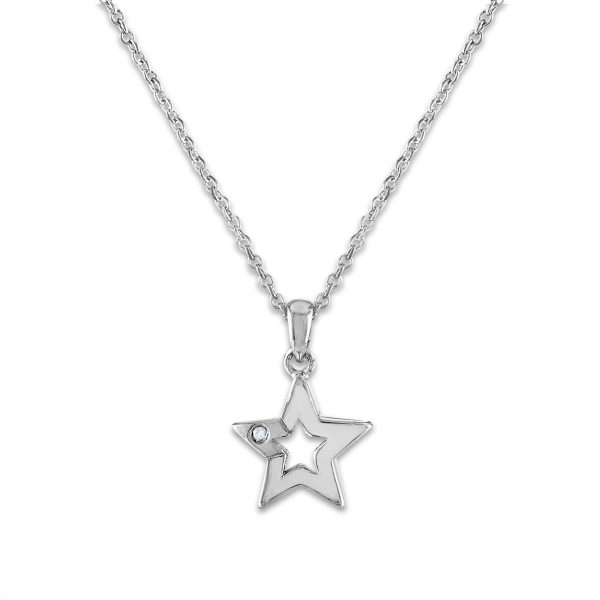 Diamond Accent Star Earrings Pendant Bracelet Set in Sterling Silver. Chain not Included Online Sale