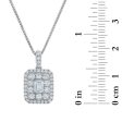 Signature EcoLove 1 CTW Lab Grown Diamond Cluster Halo Emerald Shaped 18-inch Pendant in 14KT White Gold Supply