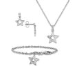 Diamond Accent Star Earrings Pendant Bracelet Set in Sterling Silver. Chain not Included Online Sale