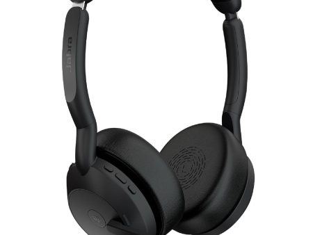 Jabra Evolve2 55 UC Stereo Wireless Noise-Isolating Headset - Black Open Box Refurbished Fashion