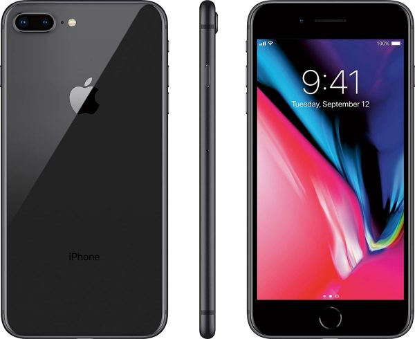 APPLE iPhone 8 Plus 64GB A1897 UNLOCKED SMARTPHONE-BLK  Refurbished with Charger Supply